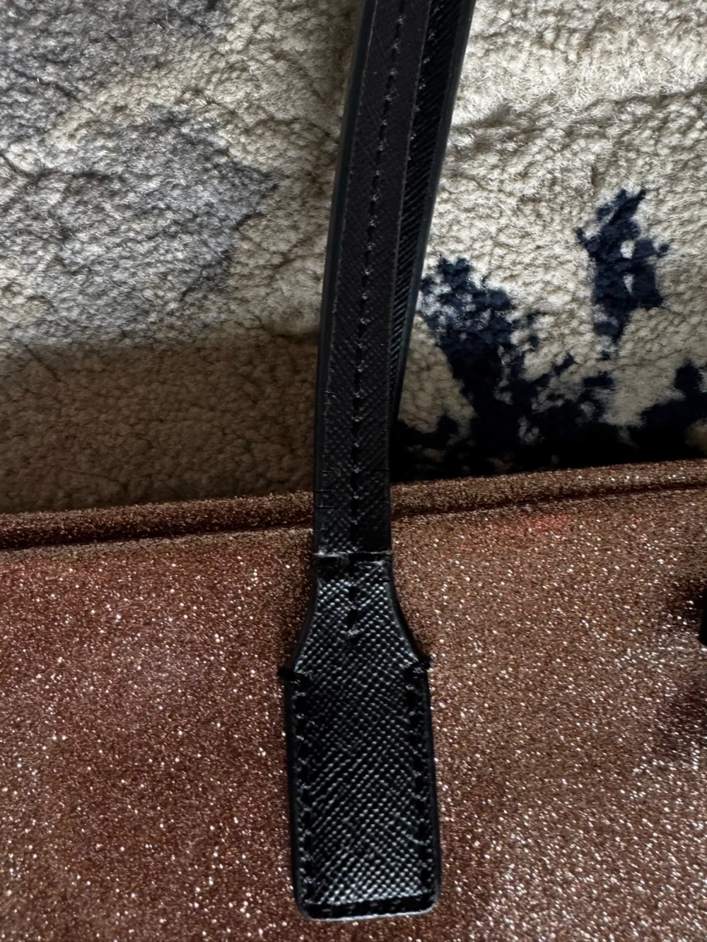 kate spade Rose Gold Glitter Tote with Black Bow Handles